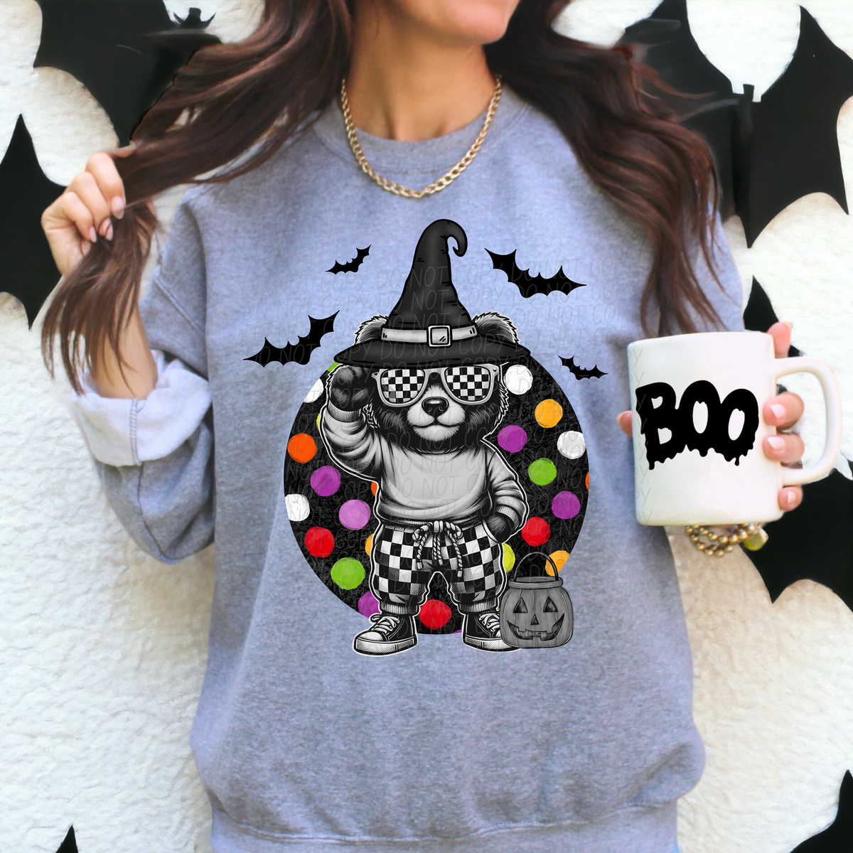 Bear Checkered Polka 59739 DTF Transfer