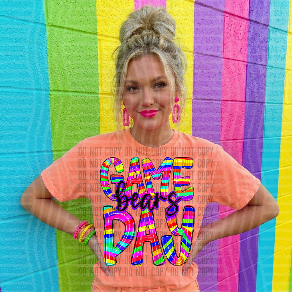 bears game day zebra stripes (caplinger) DTF Transfer