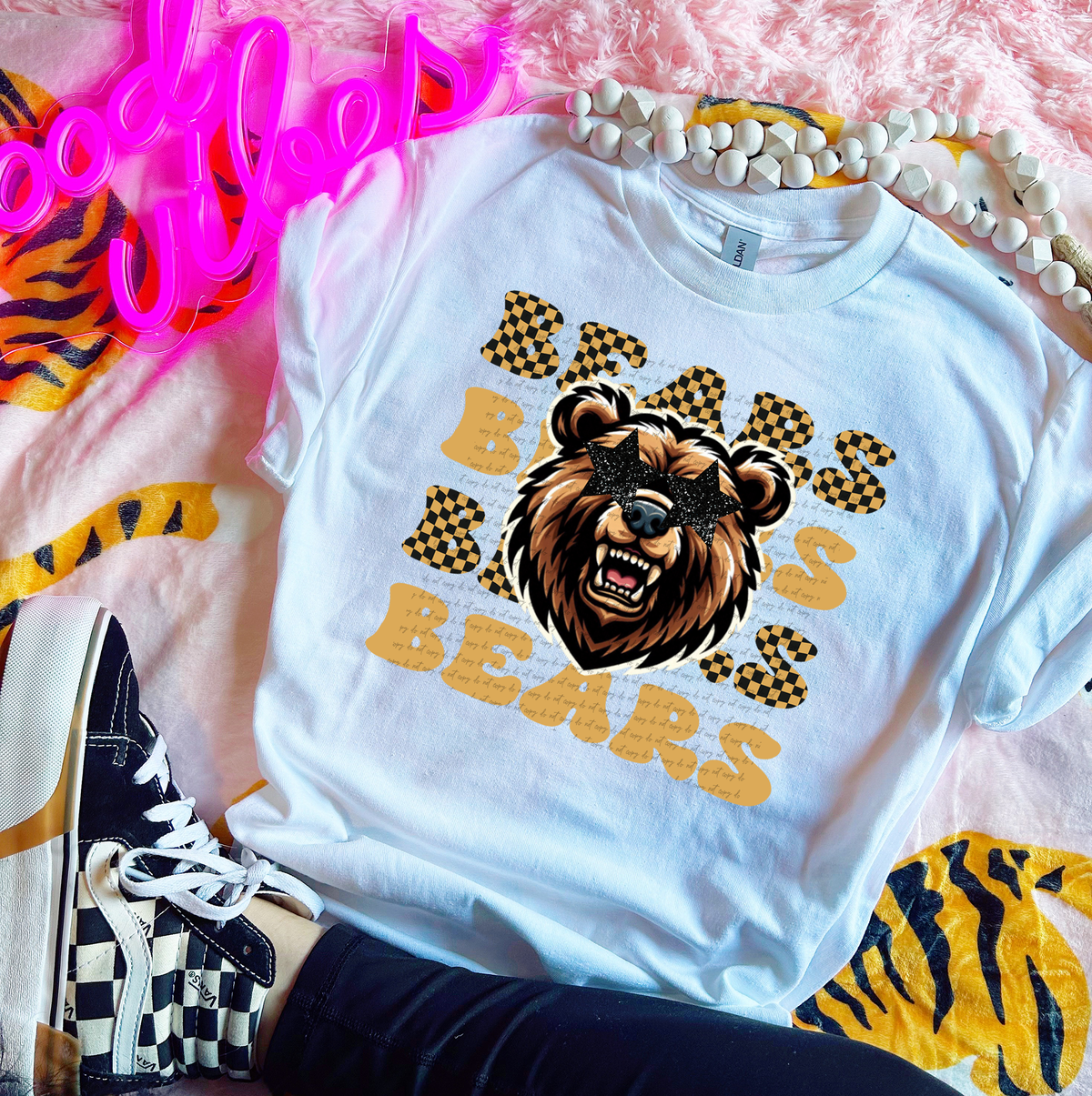 Bears Stacked Gold Mascot 59211 DTF transfer