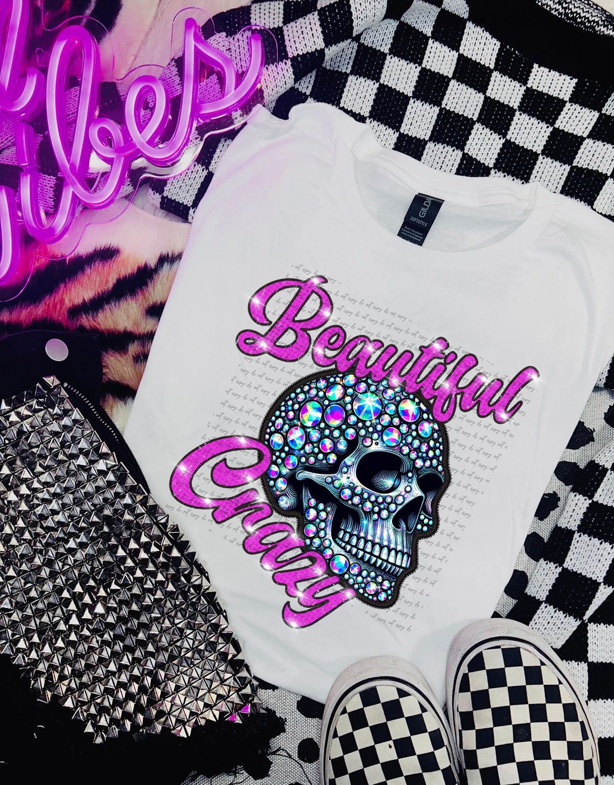 Beautiful Crazy Rhinestone Skull 59213 DTF transfer
