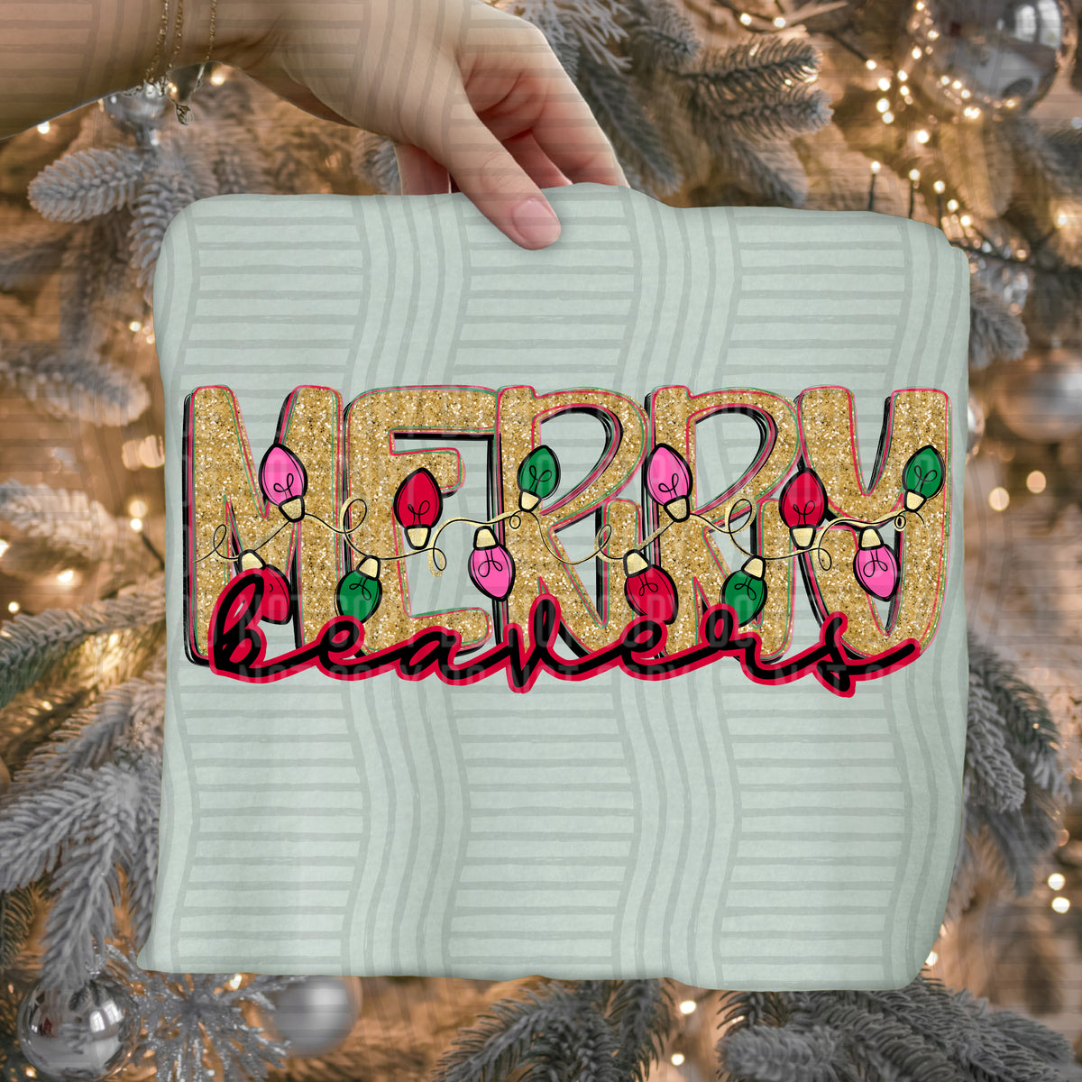 beavers merry with lights (caplinger) DTF Transfer