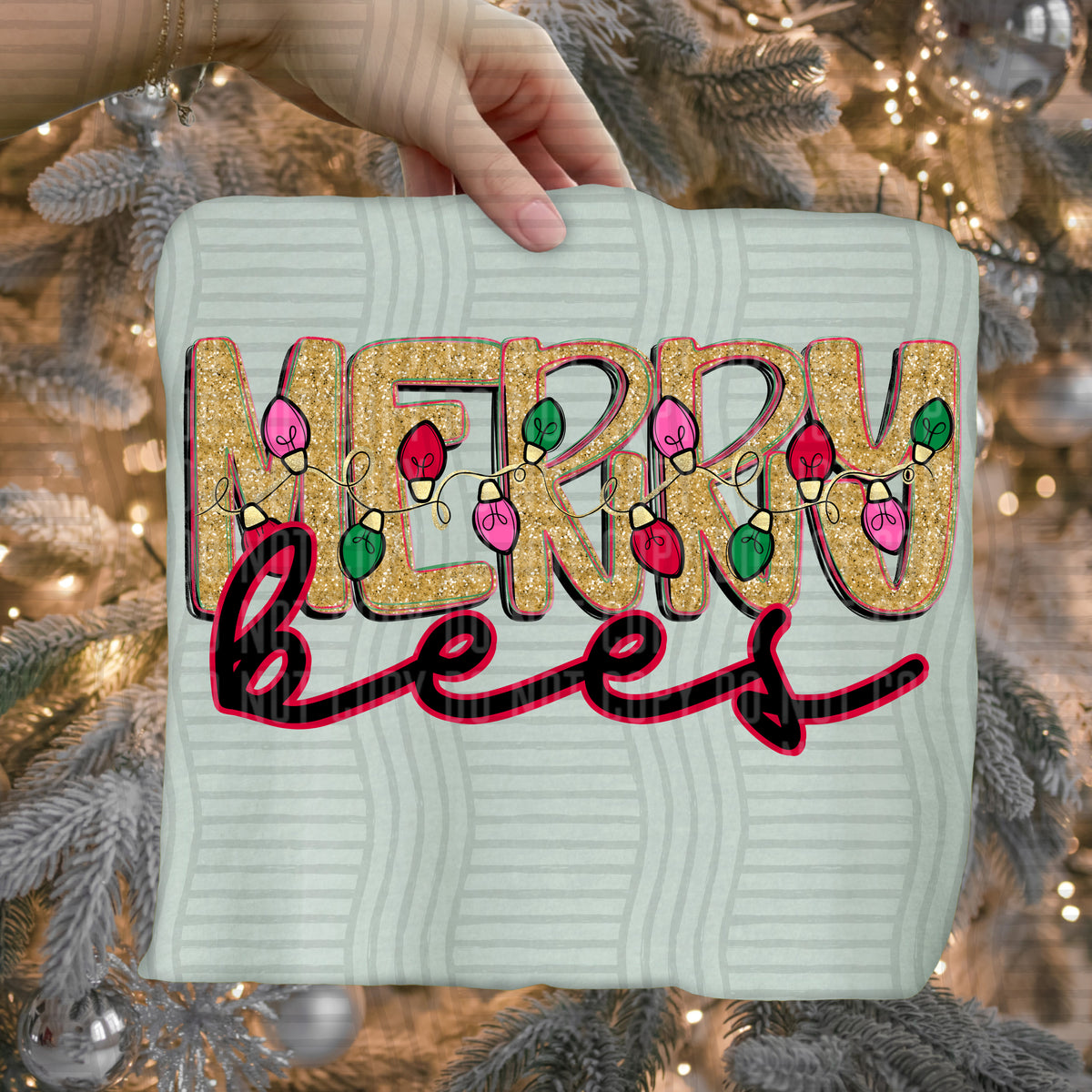 bees merry with lights (caplinger) DTF Transfer