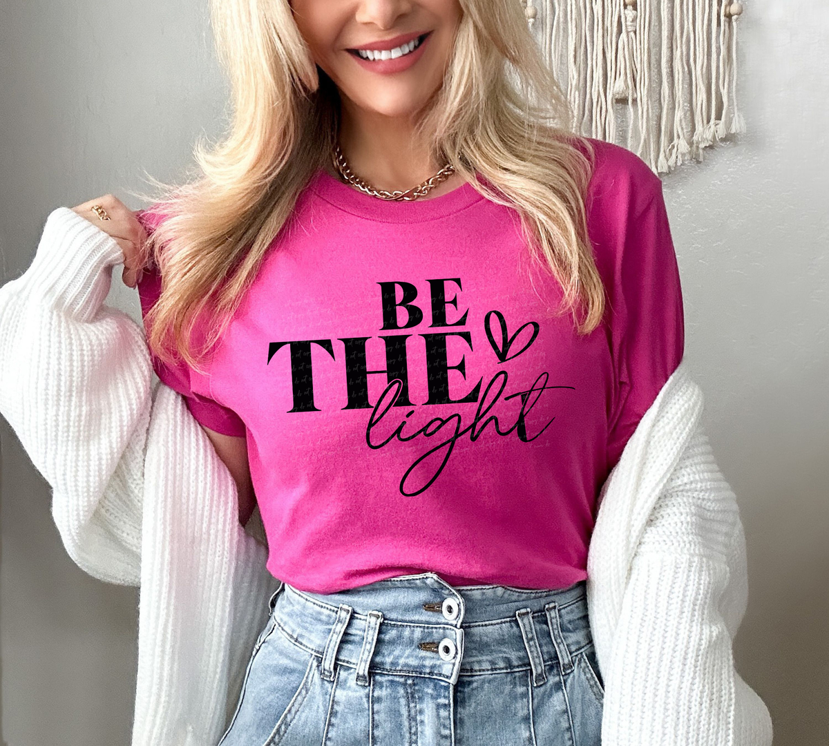 Be The Light Heart Black 76312 DTF Transfer