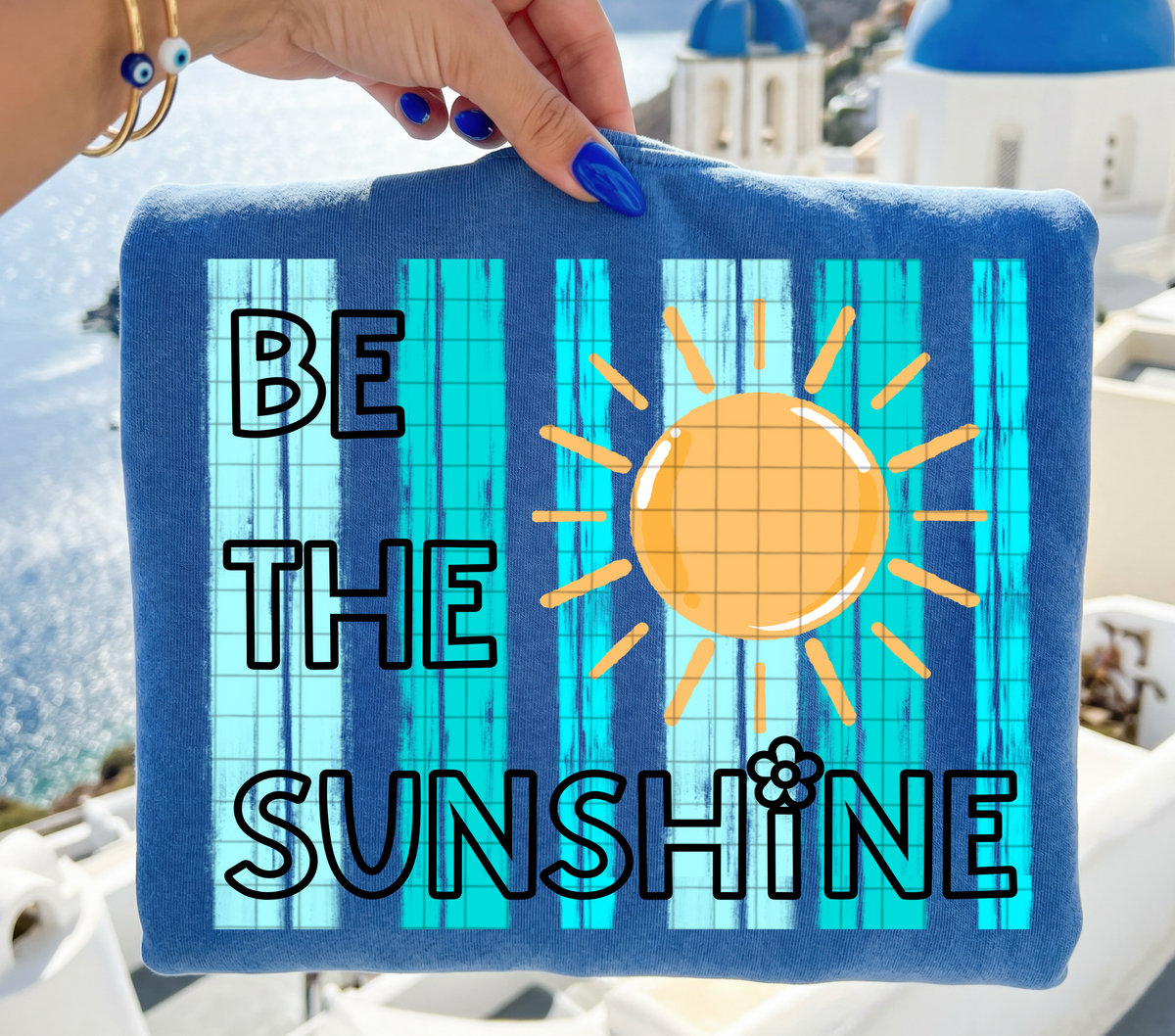 Be the sunshine BLUE stripes (Linda) DTF Transfer
