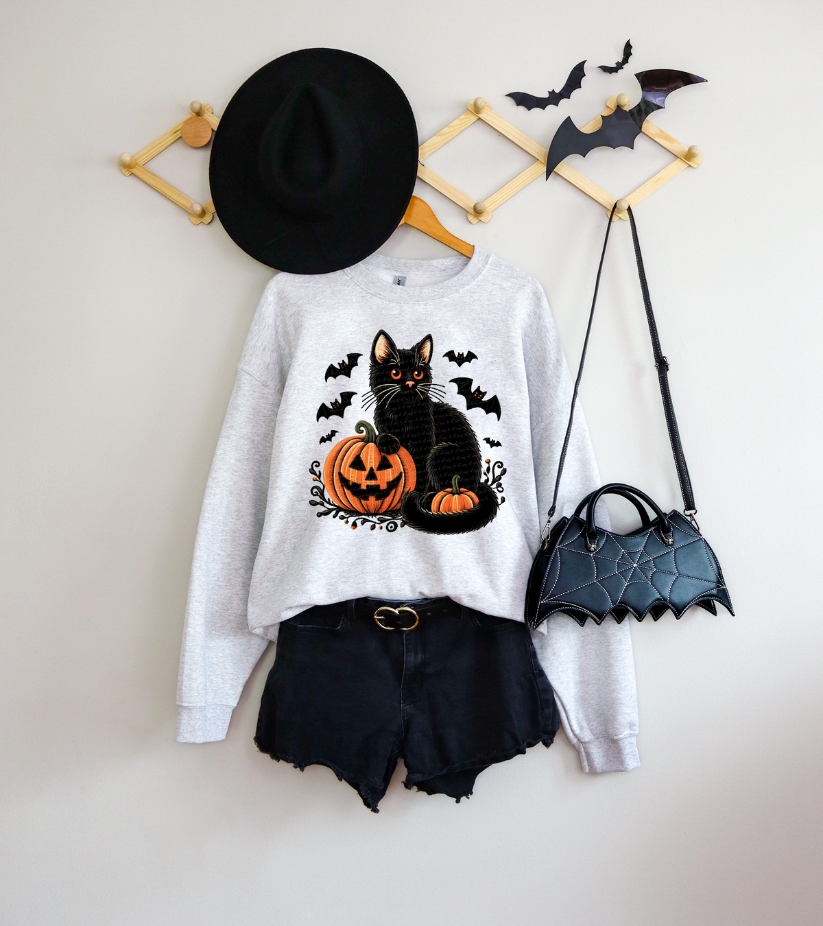 Black Cat Bats Pumpkin 108734 DTF transfer