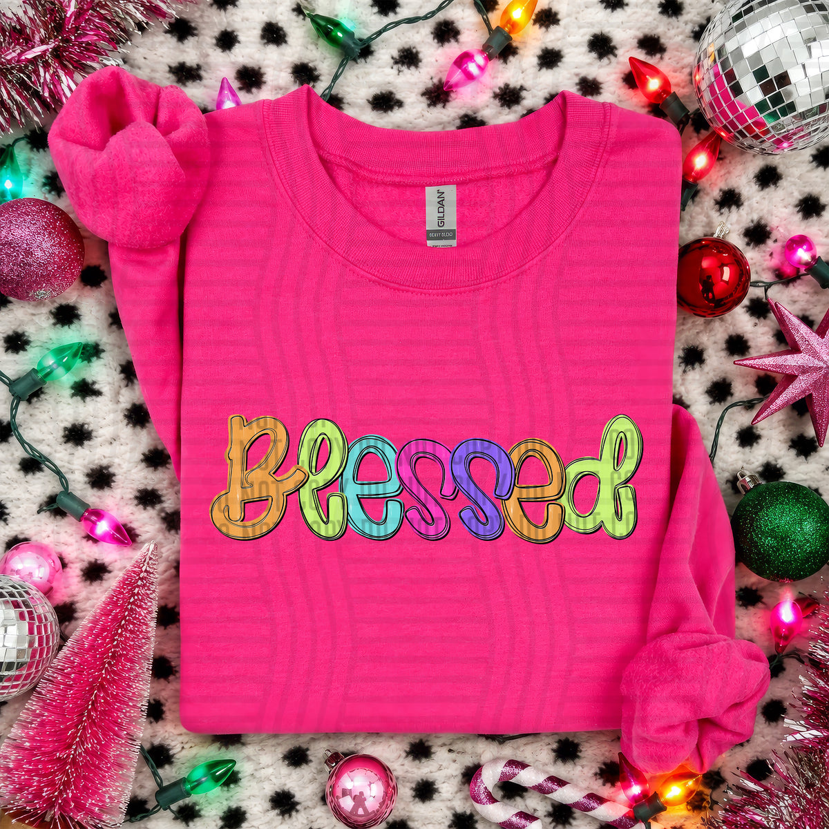 Blessed-Christmas script words (Caplinger) DTF Transfer