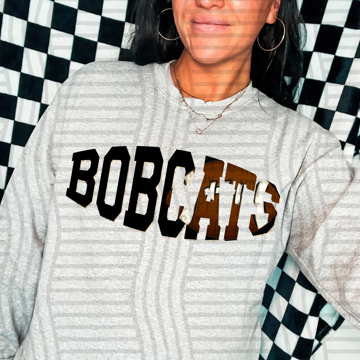 Bobcats varsity clipped football (Caplinger) DTF transfer