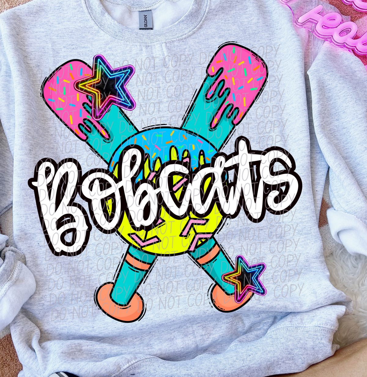 Dripping softball Bobcats (CITY) DTF transfer