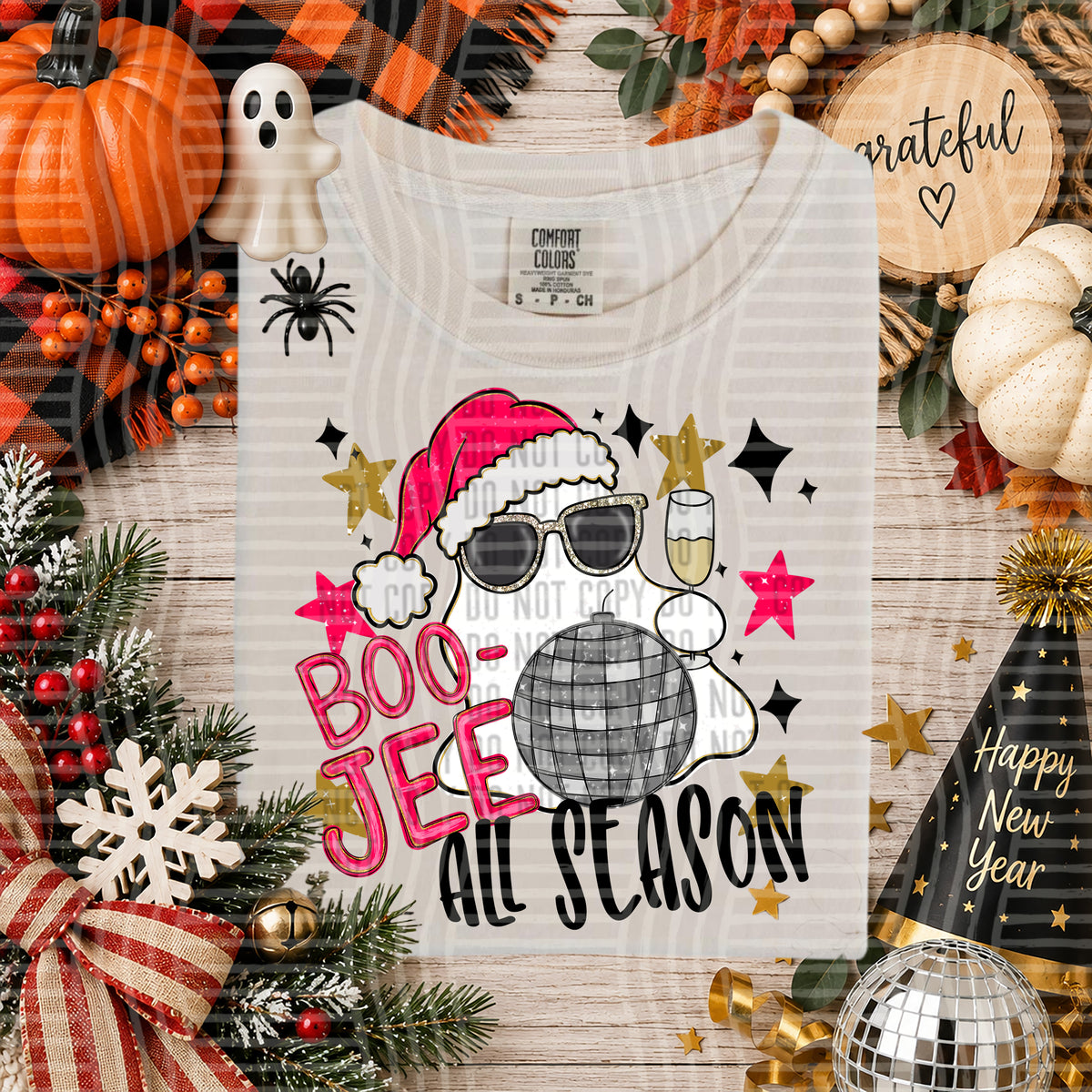 Boo-jee all season ghost disco ball DTF Transfer