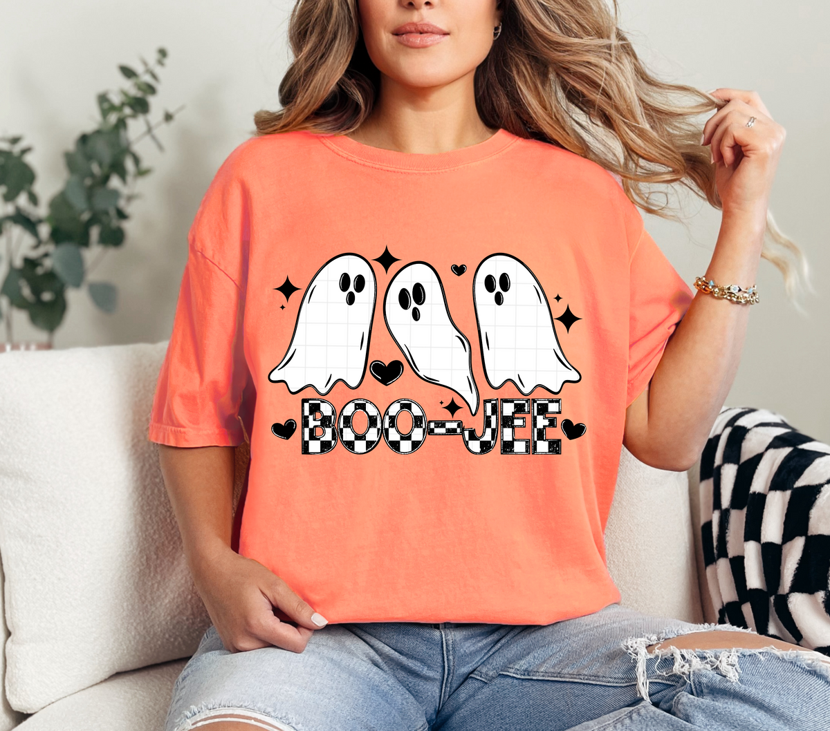 Boo-jee checkered ghost trio (Linda) DTF Transfer
