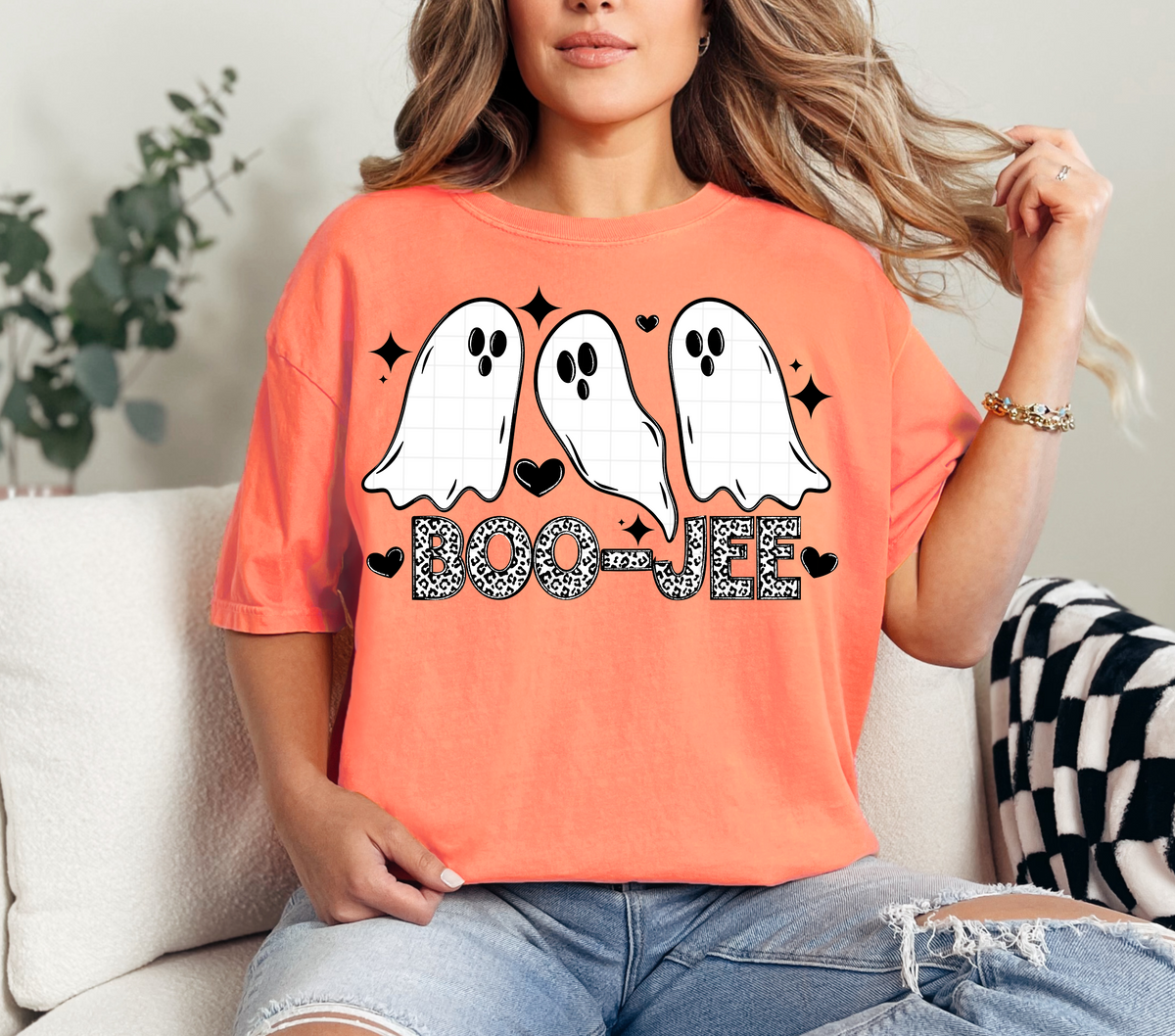 Boo-jee leopard ghost trio (Linda) DTF Transfer