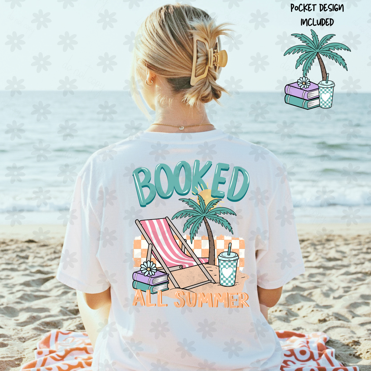 Booked all summer beach chair (BACK ONLY) (Dyed) DTF Transfer