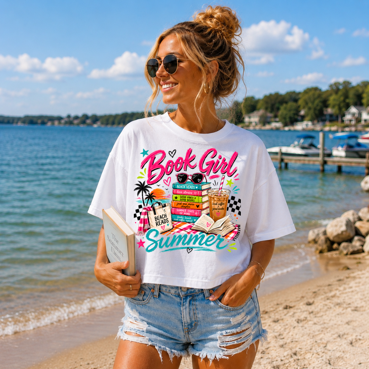 Book girl summer (Parker) DTF Transfer