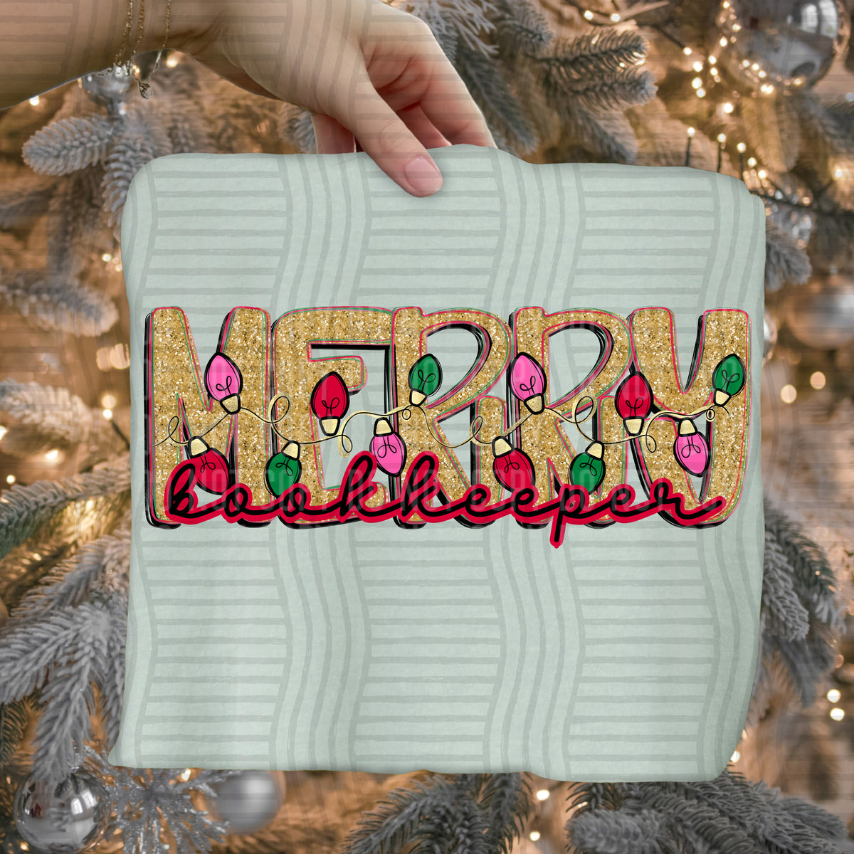 book keeper merry with lights (caplinger) DTF Transfer