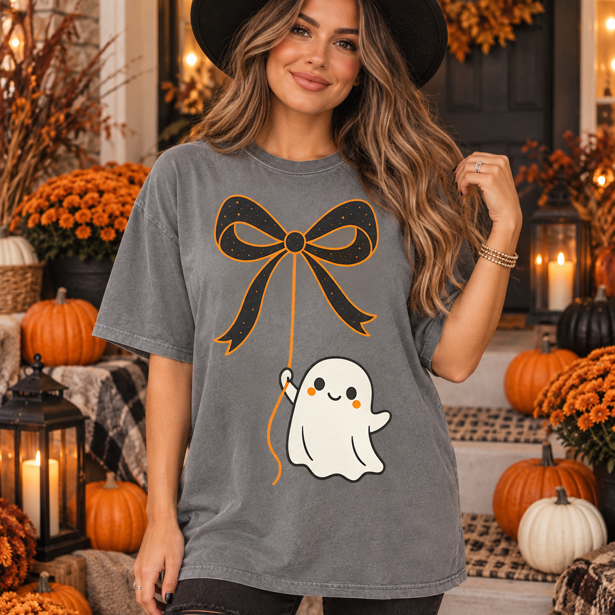 Ghost with bow ballon (Parker) DTF transfer