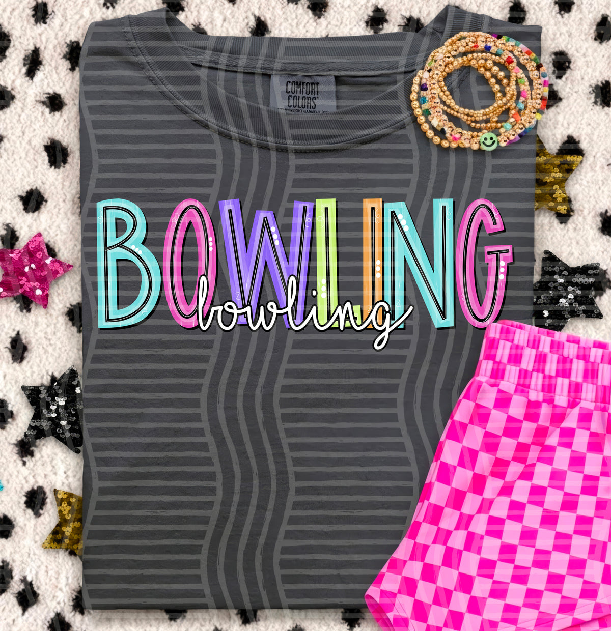 BOWLING-Colorful font (Caplinger) DTF Transfer