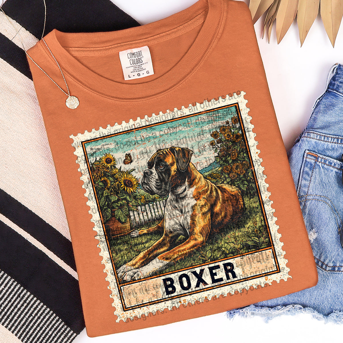 Boxer Vintage stamp (TTD) DTF transfer