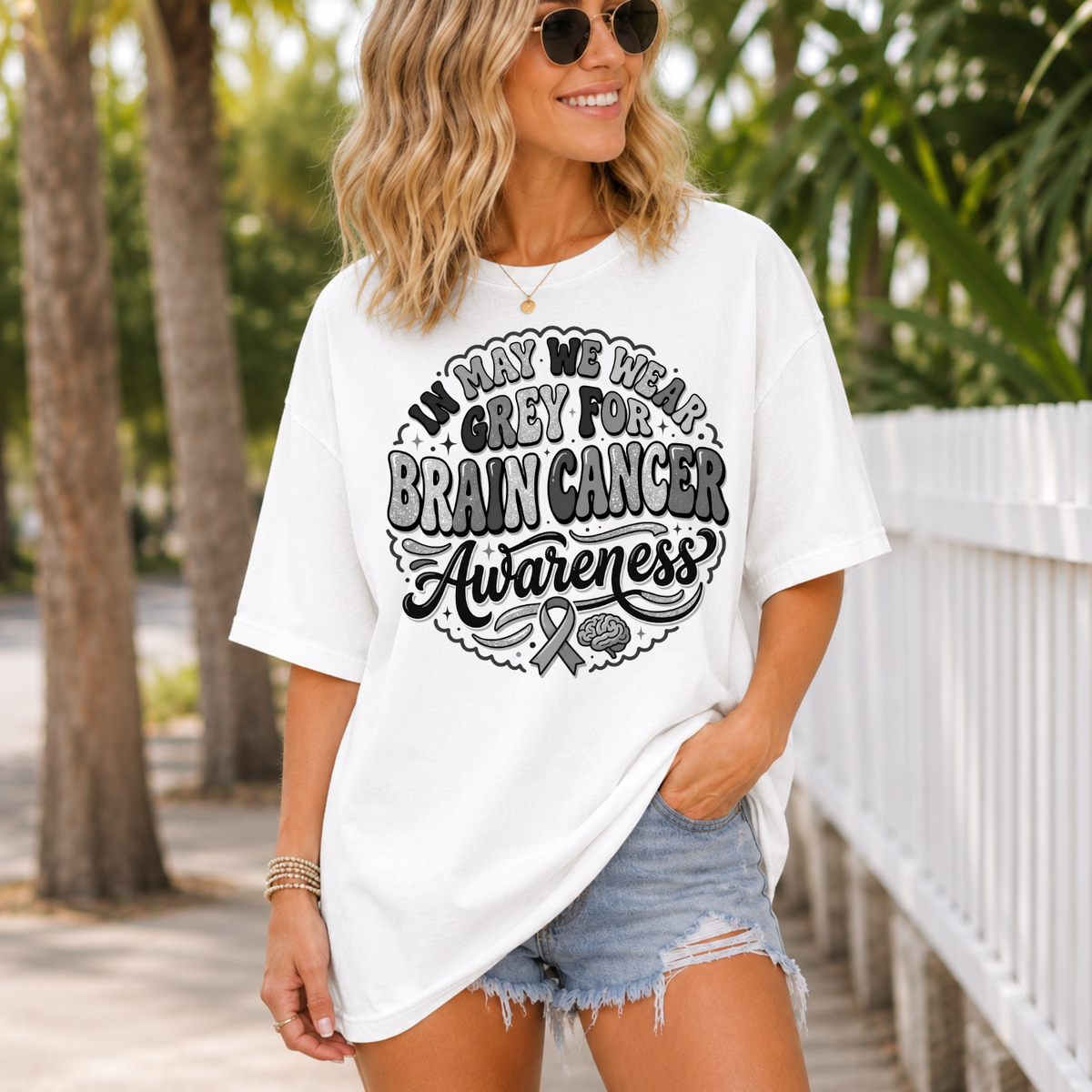 Grey for brain cancer awareness circle (Parker) DTF Transfer