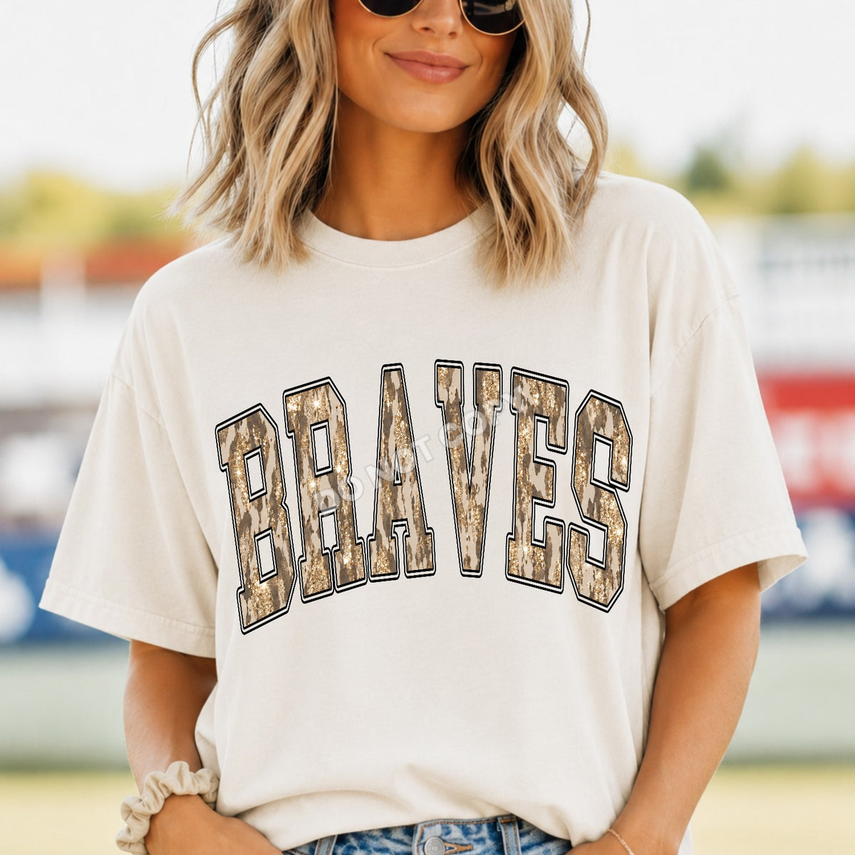 Braves leopard and gold arched (Parker) DTF transfer
