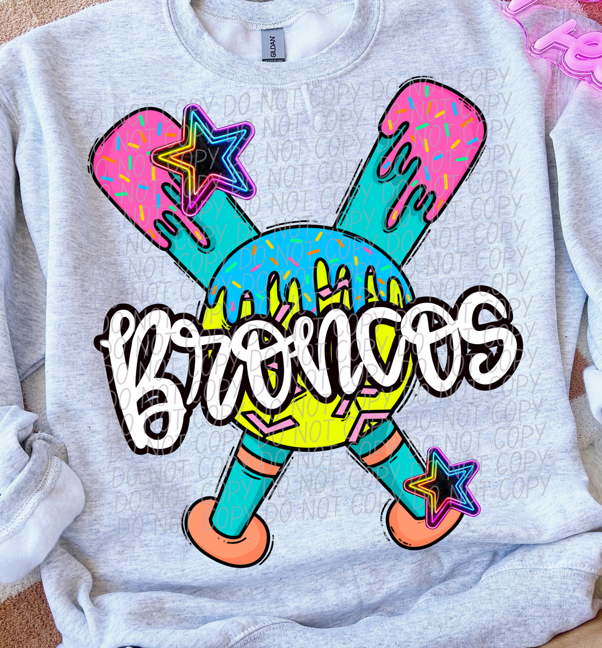 Dripping softball Broncos (CITY) DTF transfer