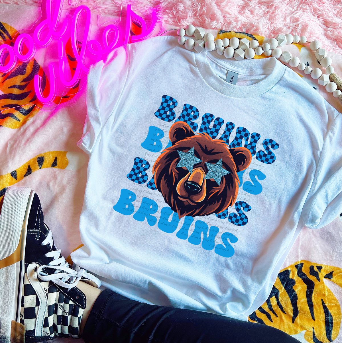 Bruins Stacked Blue Mascot 59227 DTF transfer
