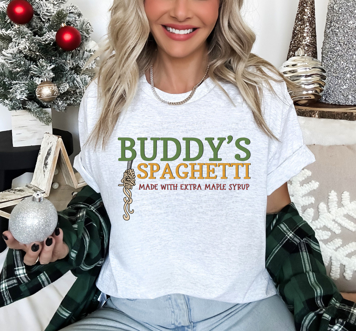 Buddy's Spaghetti Made with Extra Maple Syrup 114786 DTF transfer