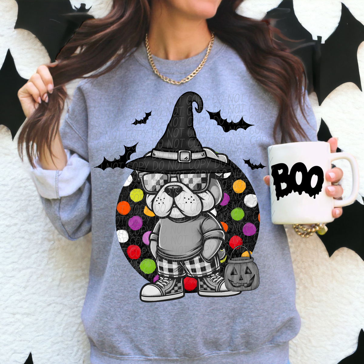 Bulldog Checkered Polka 59742 DTF Transfer