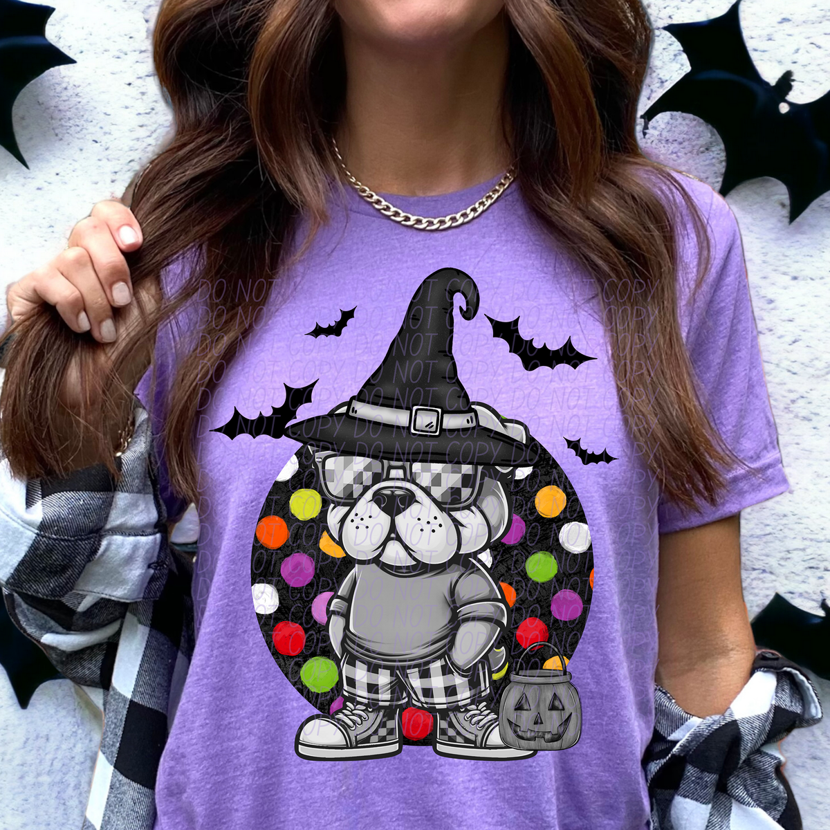 Bulldog Checkered Polka 59742 DTF Transfer