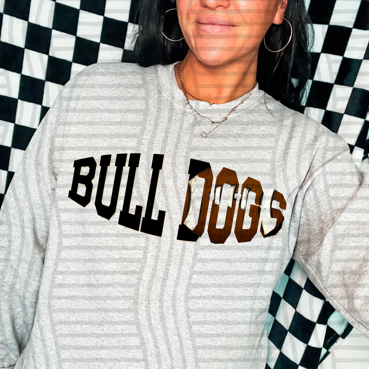 Bull Dogs varsity clipped football (Caplinger) DTF transfer