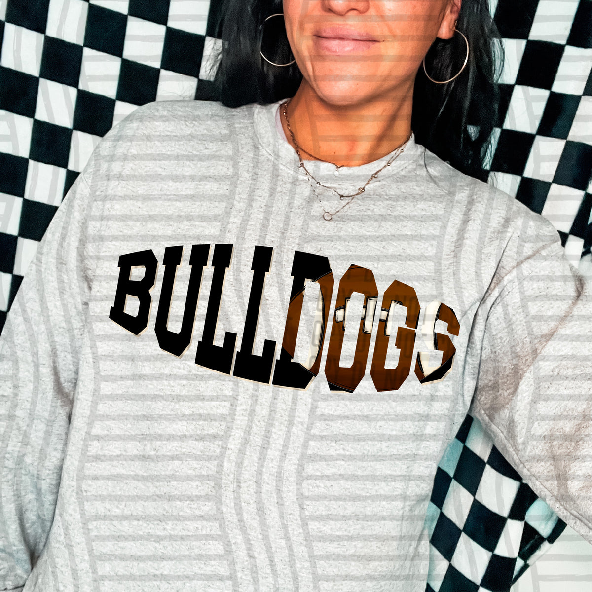 Bulldogs varsity clipped football (Caplinger) DTF transfer