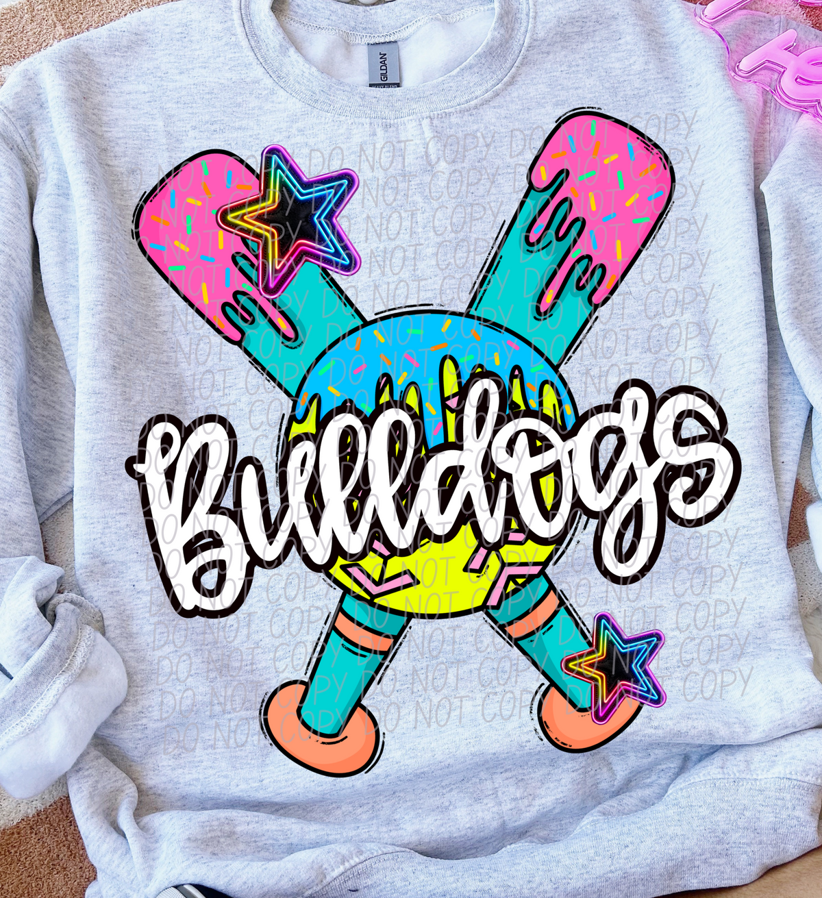 Dripping softball Bulldogs(CITY) DTF transfer