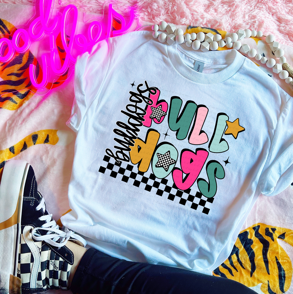 Groovy Bulldogs Checker 108833 DTF transfer