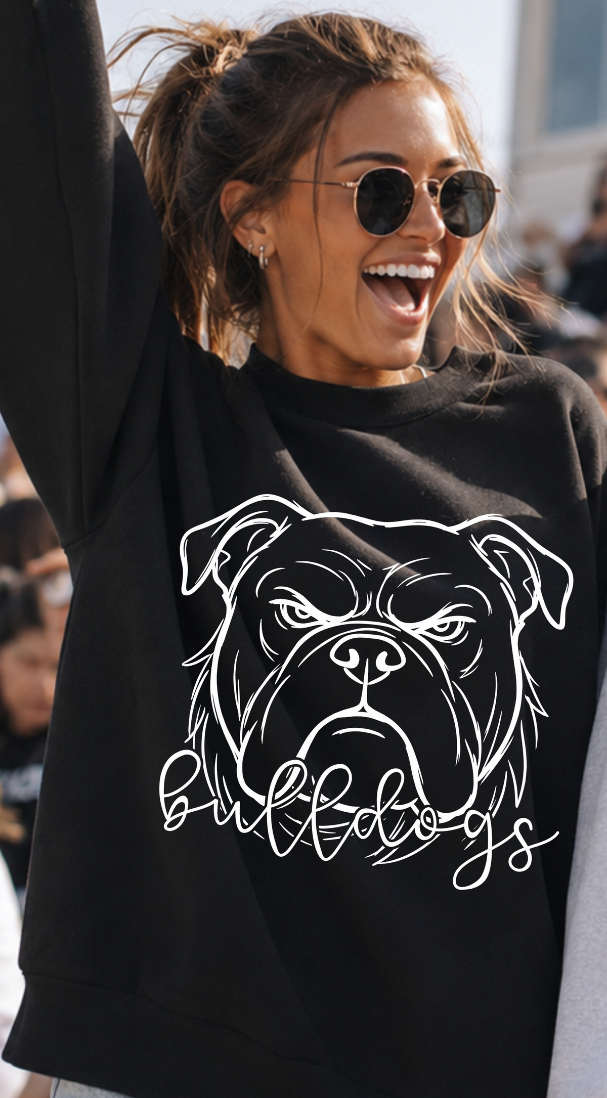 Bulldogs WHITE outline (PARKER) DTF Transfer