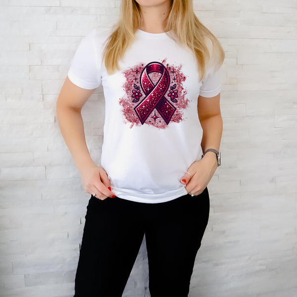 Burgundy Ribbon Awareness 42732 DTF transfer