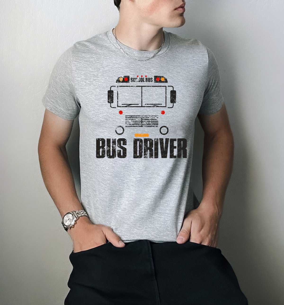 Bus Driver Black Font Distressed 117126 DTF Transfer