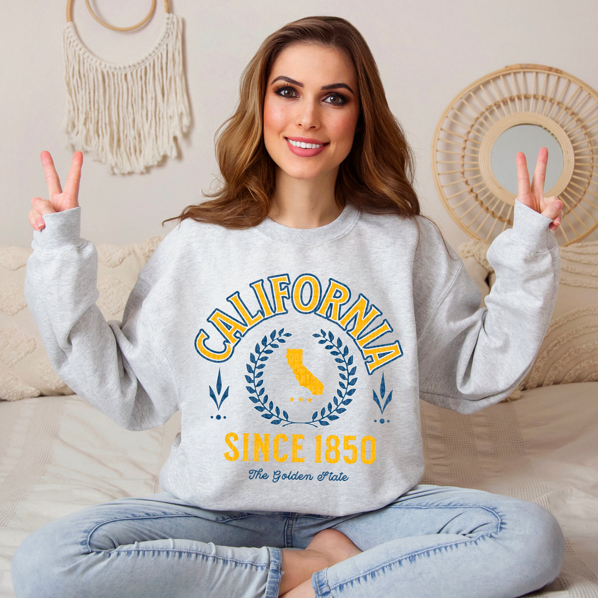 California Varsity Letters BLUE and YELLOW 105153 DTF transfer