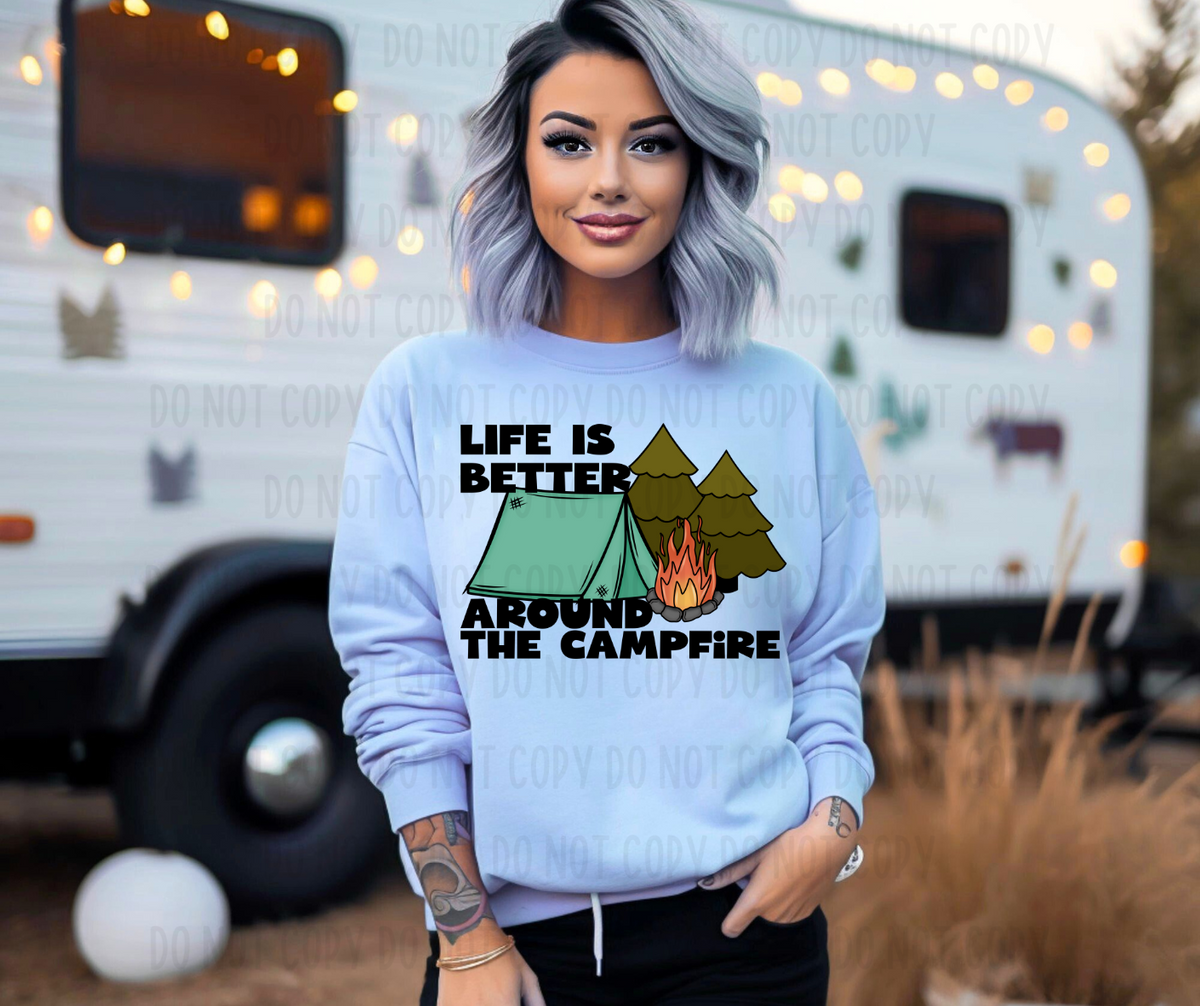 Life is better around the campfire TENT (Canvista) DTF transfer