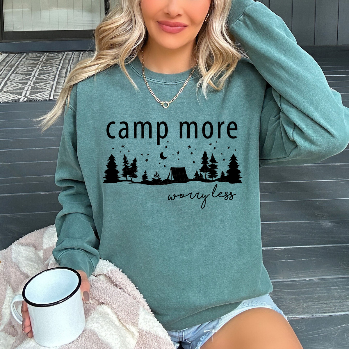Camp More Worry Less 117132 DTF Transfer