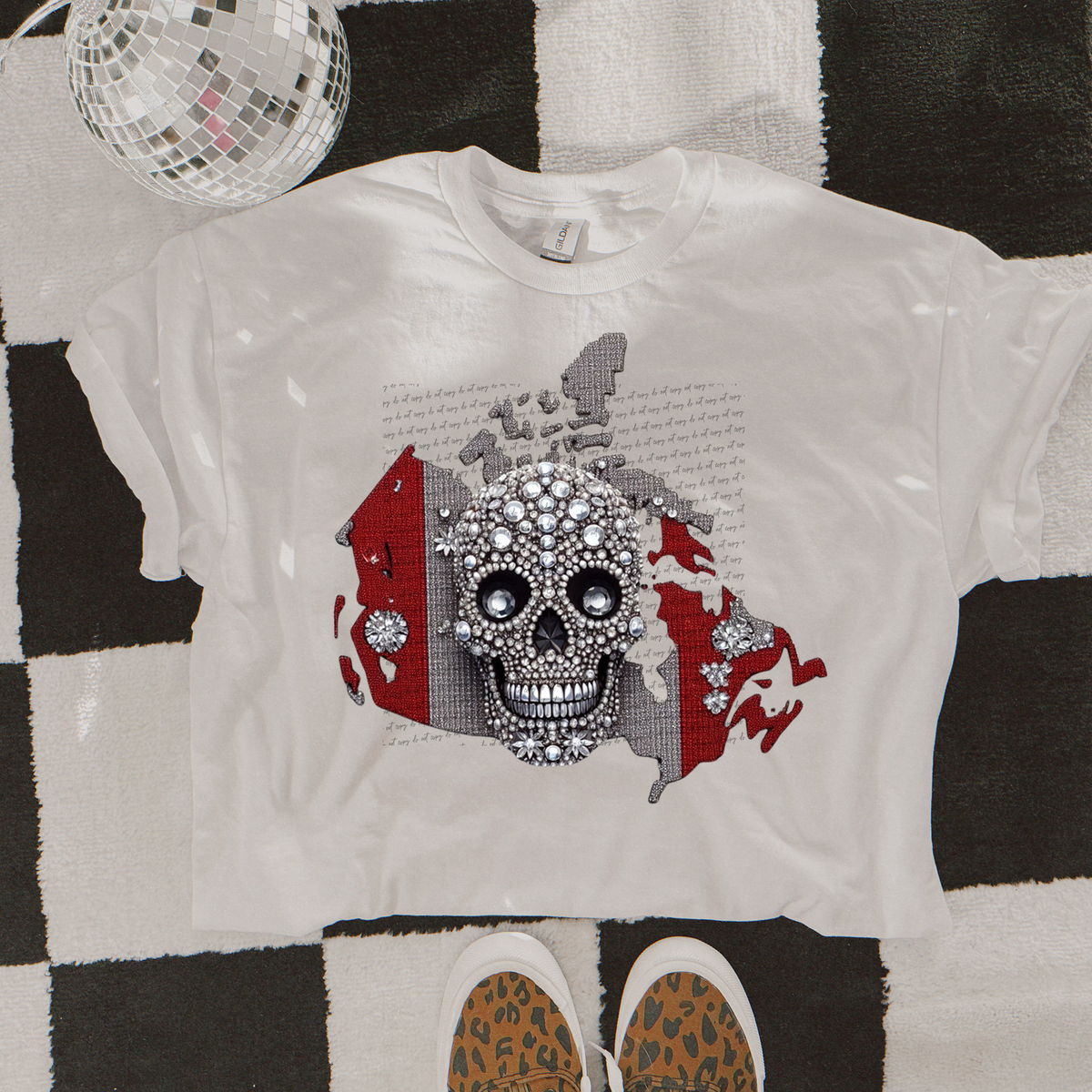 Canada Skull Rhinestone 42461 DTF transfer