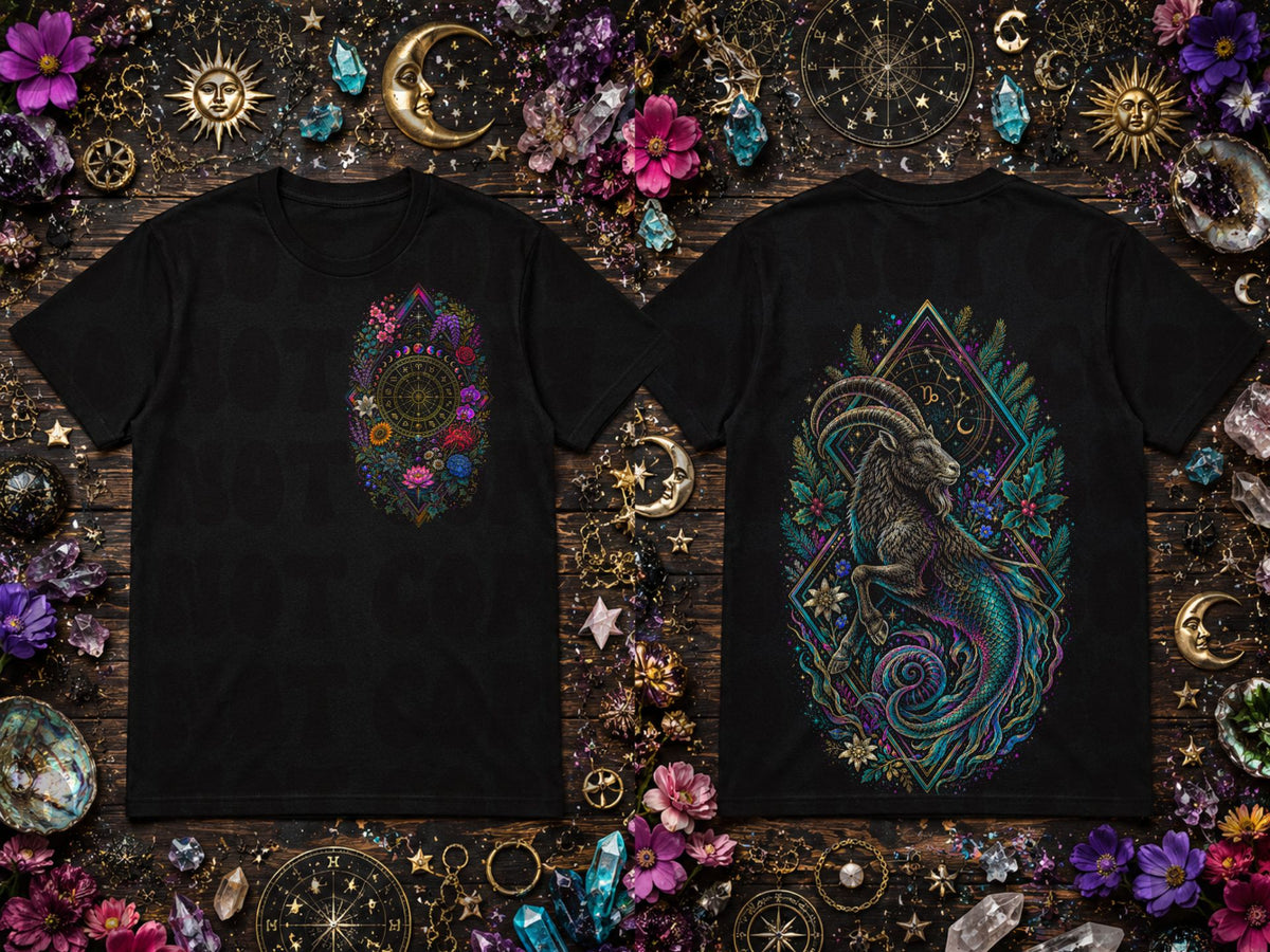 Floral Capricorn BACK ONLY (Starlight) DTF Transfer