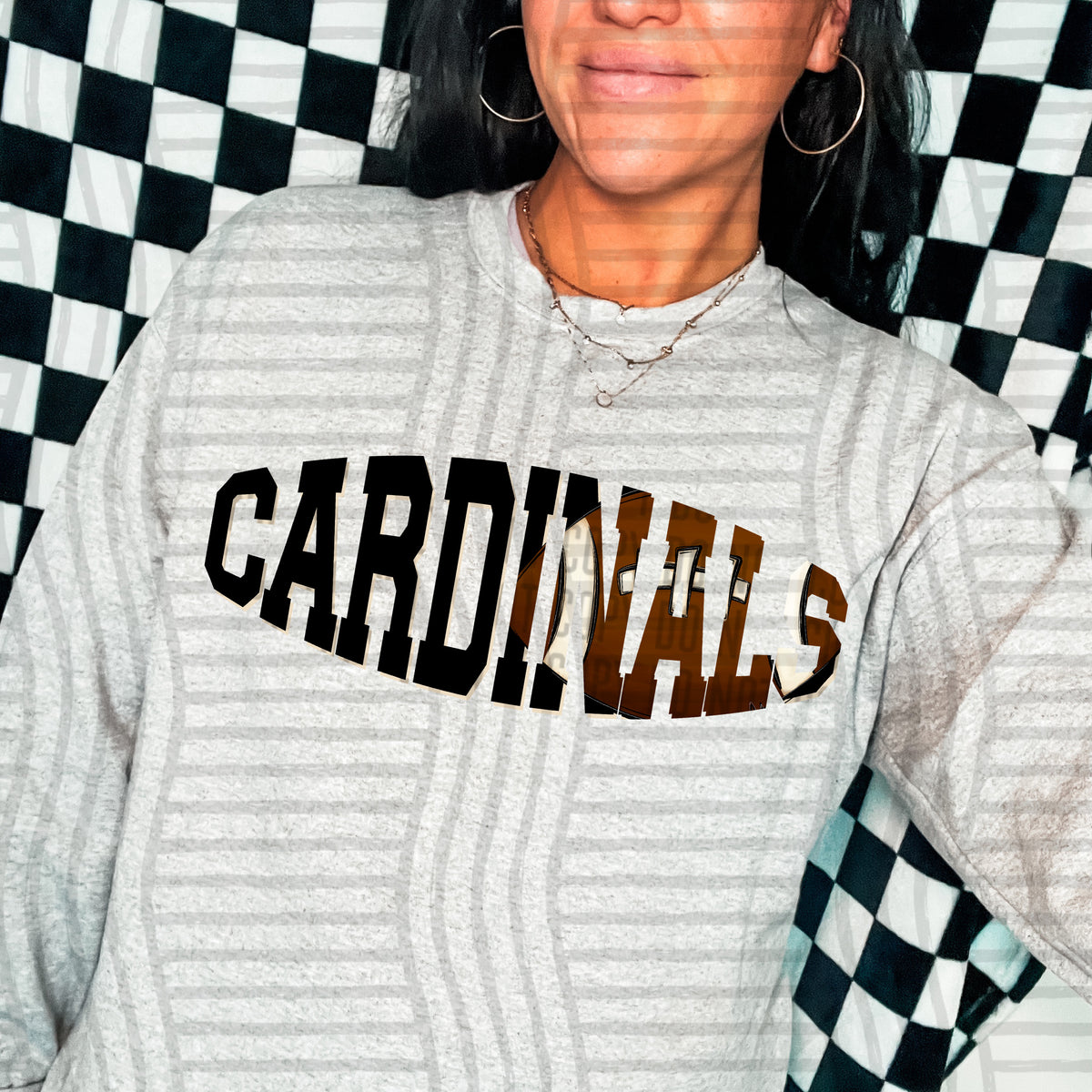 Cardinals varsity clipped football (Caplinger) DTF transfer