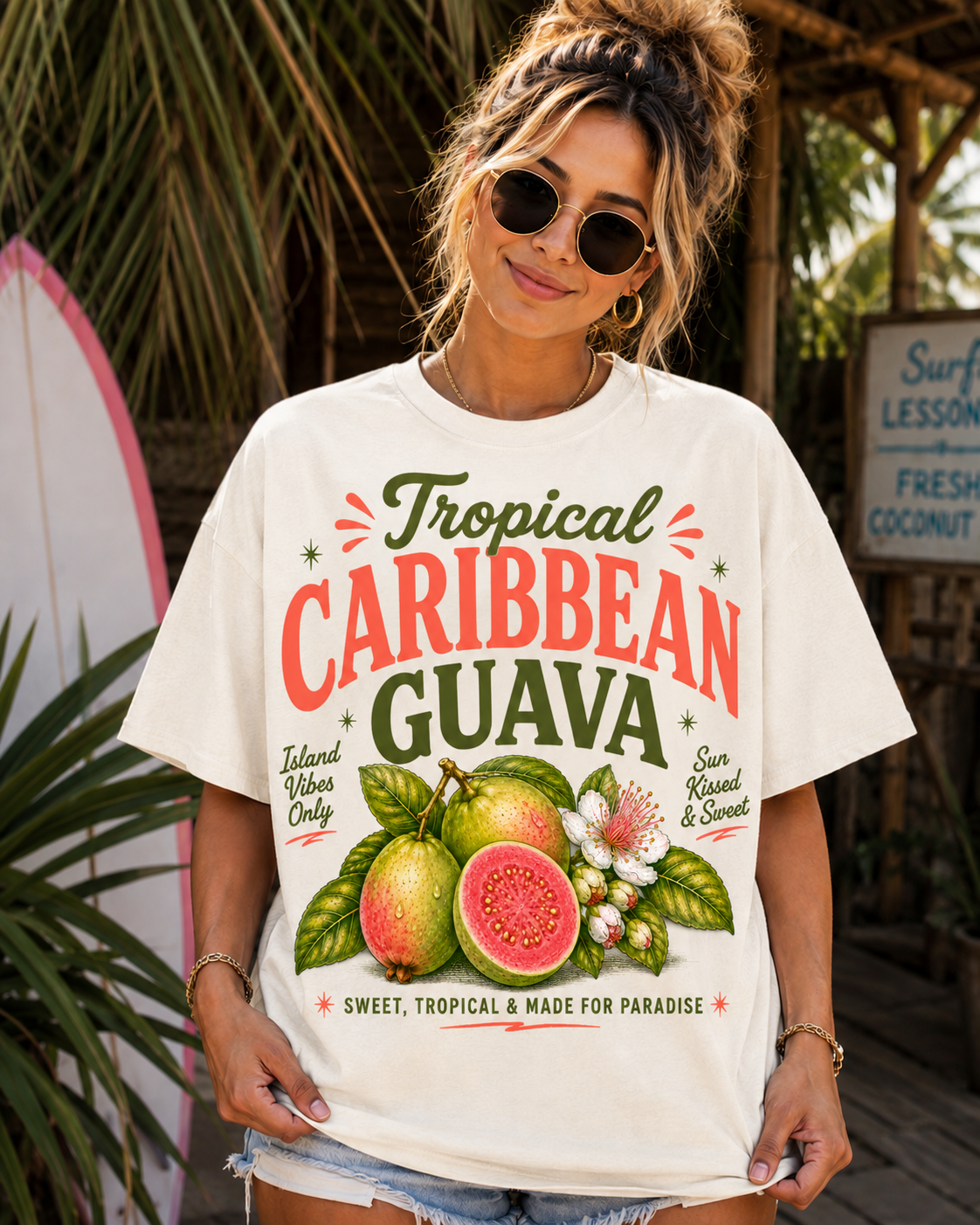 Tropical Caribbean guava (Parker) DTF Transfer