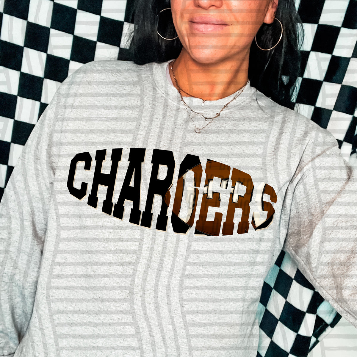 Chargers varsity clipped football (Caplinger) DTF transfer