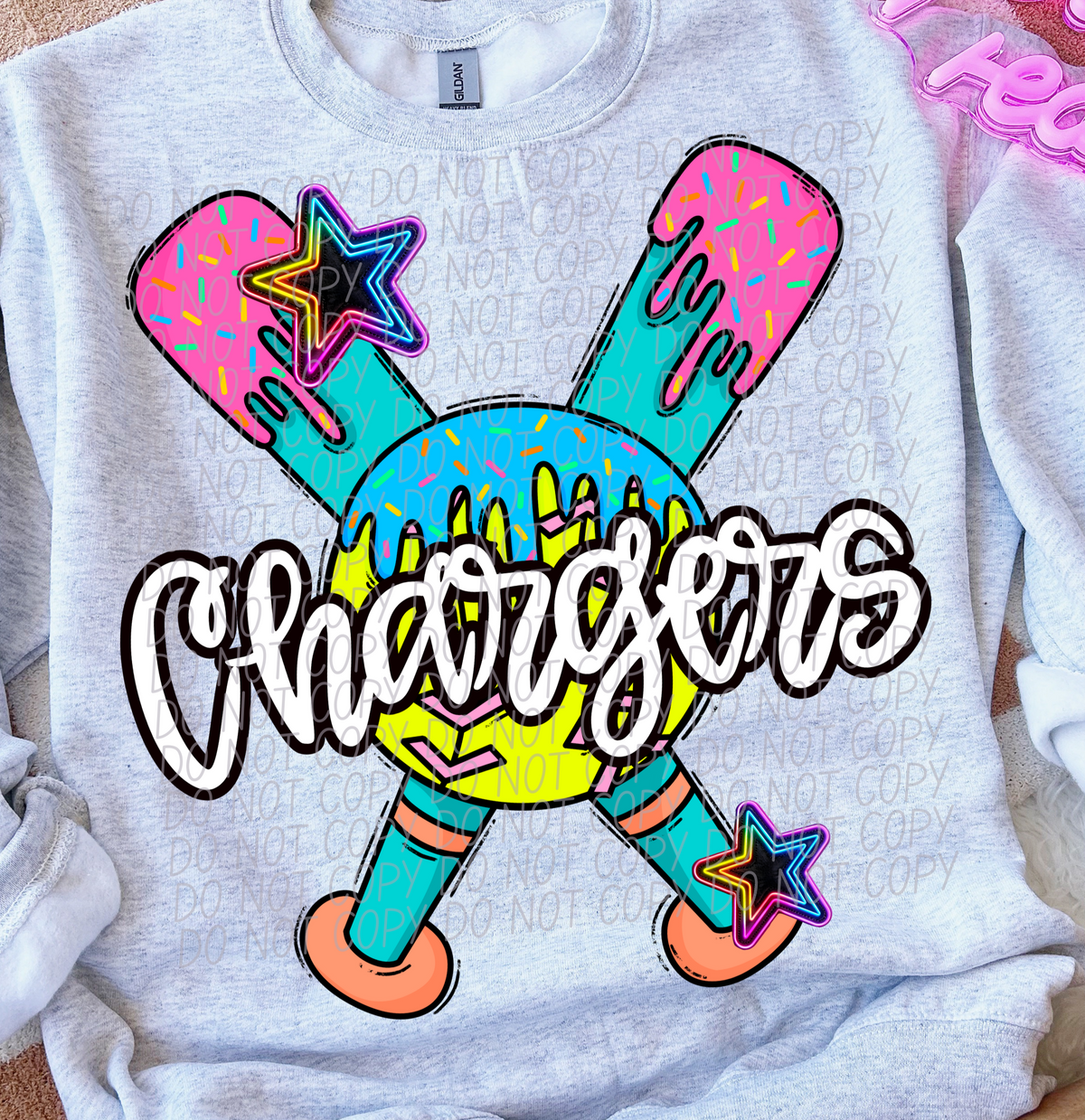 Dripping softball Chargers (CITY) DTF transfer