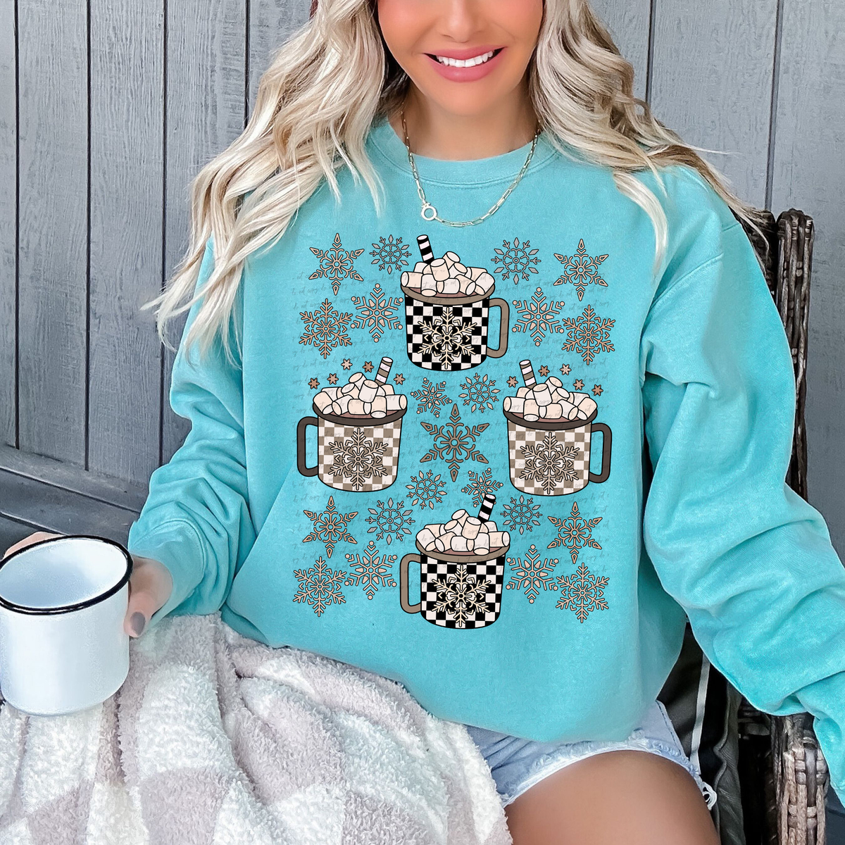 Checker Cocoa Neutrals Collage 81701 DTF Transfer