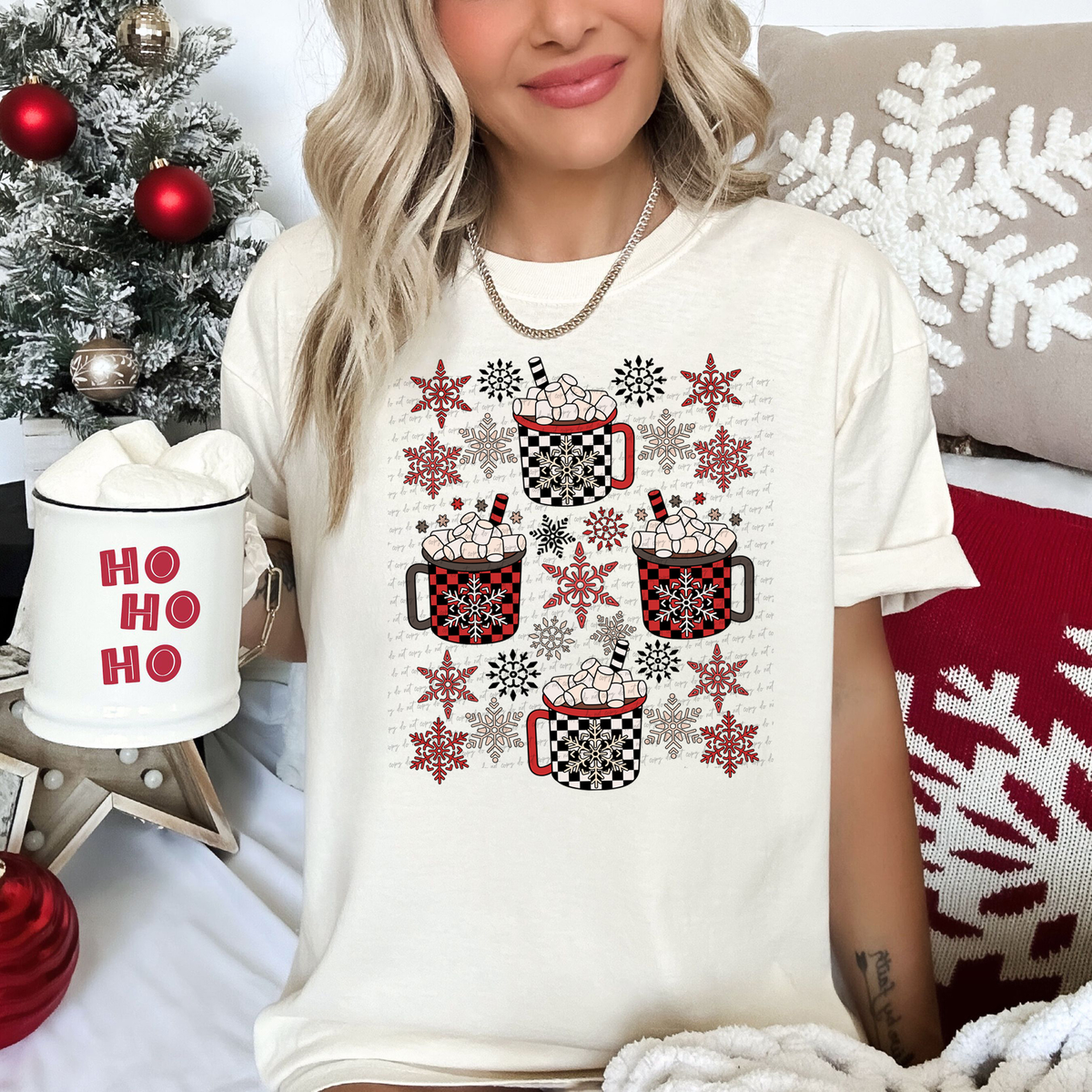 Checker Cocoa Red Black Collage 59837 DTF Transfer