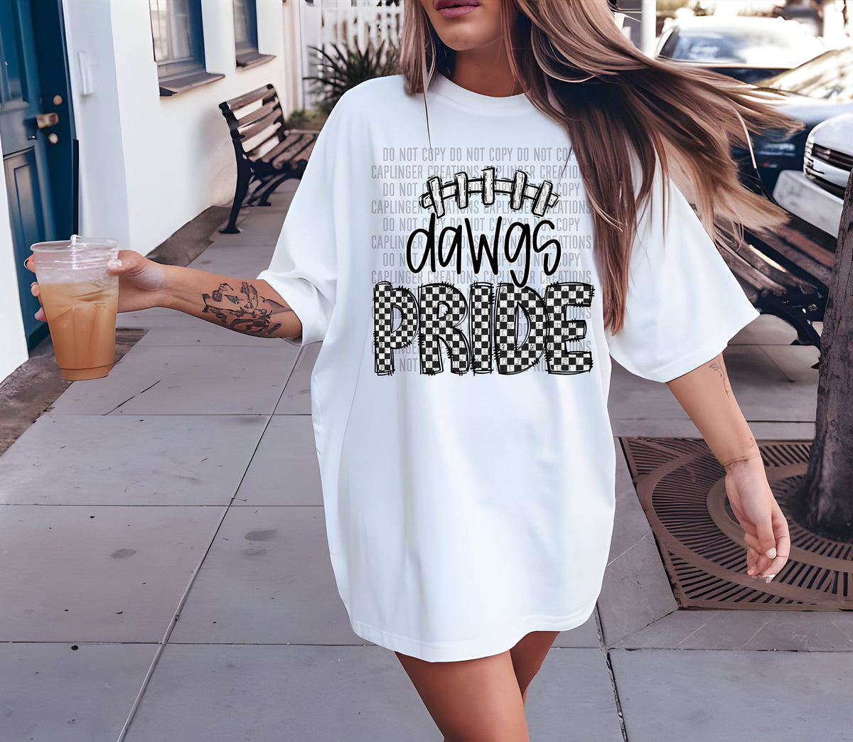 Checkered Pride Football Dawgs 57611 DTF transfer