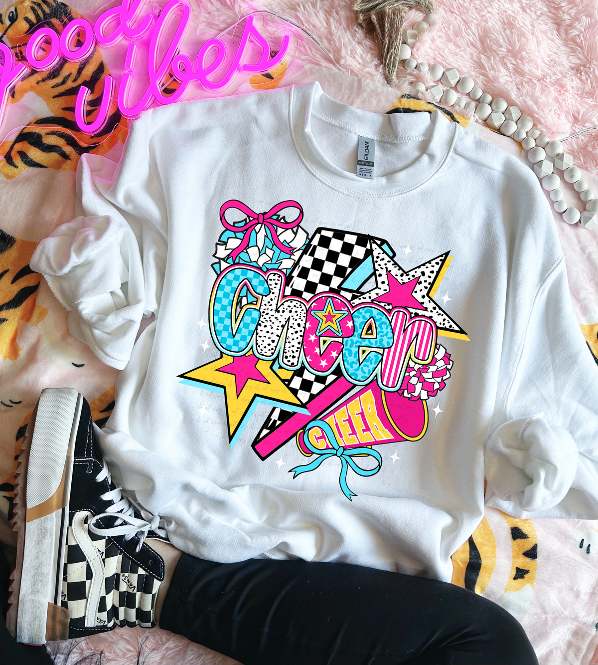 Cheer Lightning Bolt Collage 108863 DTF transfer