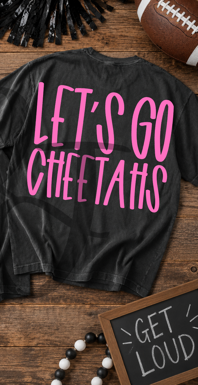 Lets go cheetahs- pink (Parker) DTF Transfer