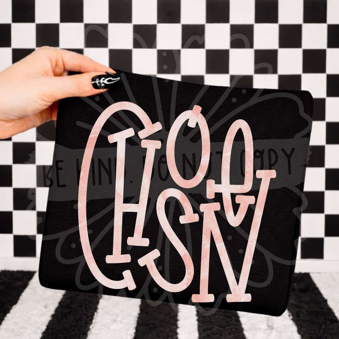 Chosen PINK font (Vehement) DTF transfer